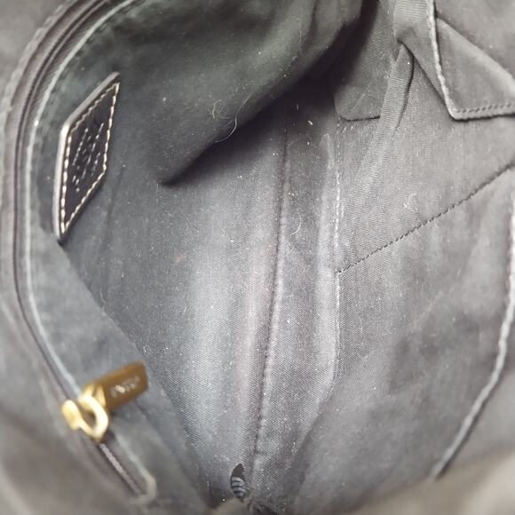 Fossil Black Pebbled Leather Zipper Pockets Crossbody Bag - Picture 10 of 16